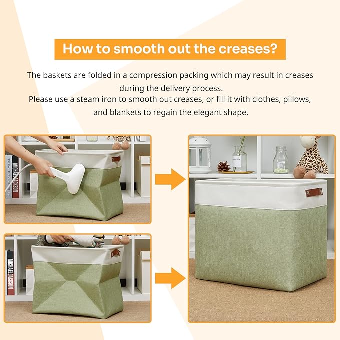 DULLEMELO Large Storage Basket 17"x12"x15", Fabric Storage Organizer Basket - Image 6