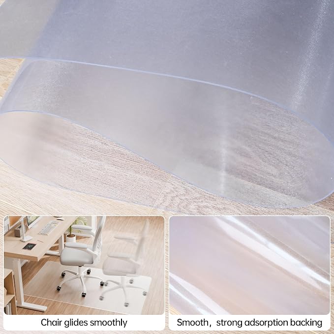 Crystal Clear Chair Mat for Hardwood Floor, 48” x 36” Office Chair Mat for Hard - Image 4