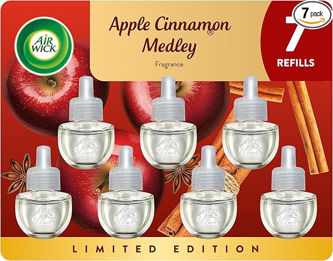 Air Wick Plug in Scented Oil Refill, Apple Cinnamon Medley, Fall Scent by AirWick