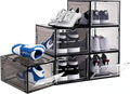 Upgraded Shoe Storage Organizer 6 Pack Clear Plastic Stackable Shoe Box by DAYOOH
