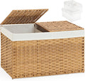 Storage Basket with Lid Wicker Baskets by SETVSON