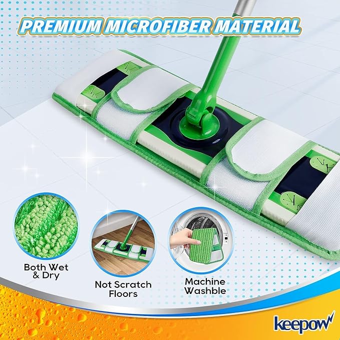 KEEPOW Microfiber Pads for Swiffer XL, Heavy Duty Dry Sweeping Cloths for - Image 5