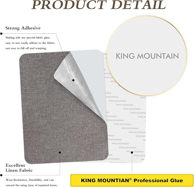 KING MOUNTAIN Fine Linen Repair Patches, Self-Adhesive Linen Fabric Patches - Image 3