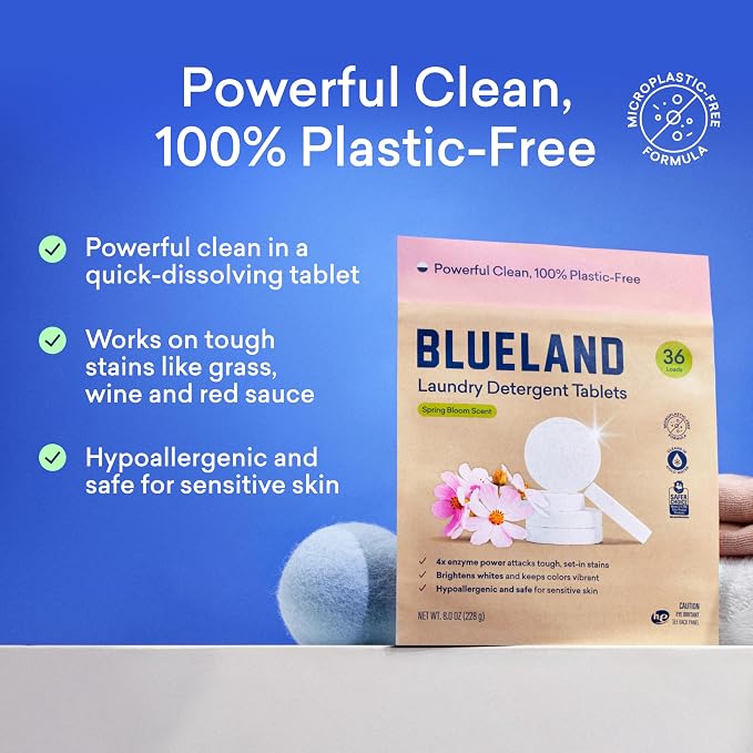 BLUELAND Laundry Detergent Tablets, Starter Set, Spring Bloom Scent, - Image 2