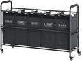 Tajsoon 5 Bag Laundry Sorter Cart, 5 Section Laundry Hamper by Tajsoon