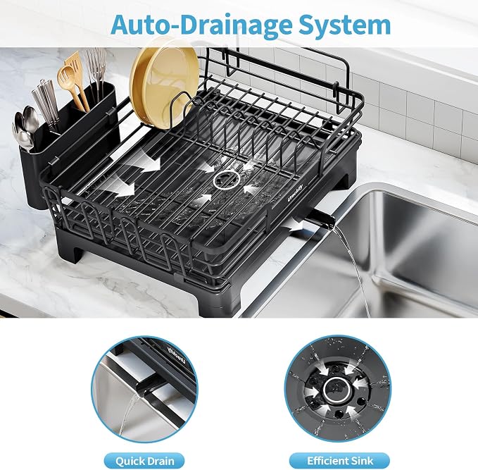Extendable Dish Drying Rack, 2 in 1 Multifunction Dish Rack - Image 6