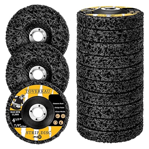 10 Pack 4.5 inch Strip Discs for Angle Grinder, Wire Stripping Wheel Paint by TOVERKAU