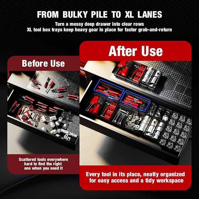 【6 PCS Extra-Large】 Tool Box Drawer Organizer Trays - Image 6
