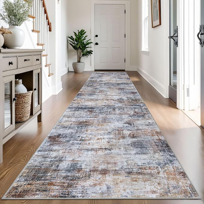 IOHOUZE Abstract Runner Rug 3x14 Ft Washable Runners by iOhouze
