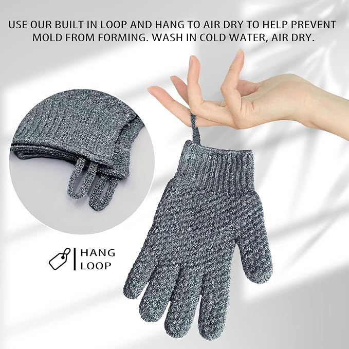 Evridwear Exfoliating Dual Texture Bath Gloves - Image 3