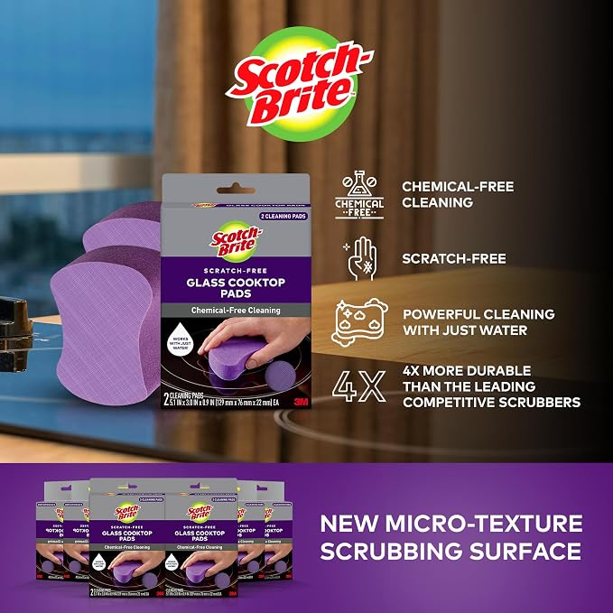 Scotch-Brite Glass Cooktop Pads, Scratch-Free & Non-Abrasive Scrubbers - Image 4