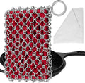 Herda 316L Cast Iron Scrubber Cleaner, Large Cast Iron Chain Mail Scrubber by Betterqualitybetterlife