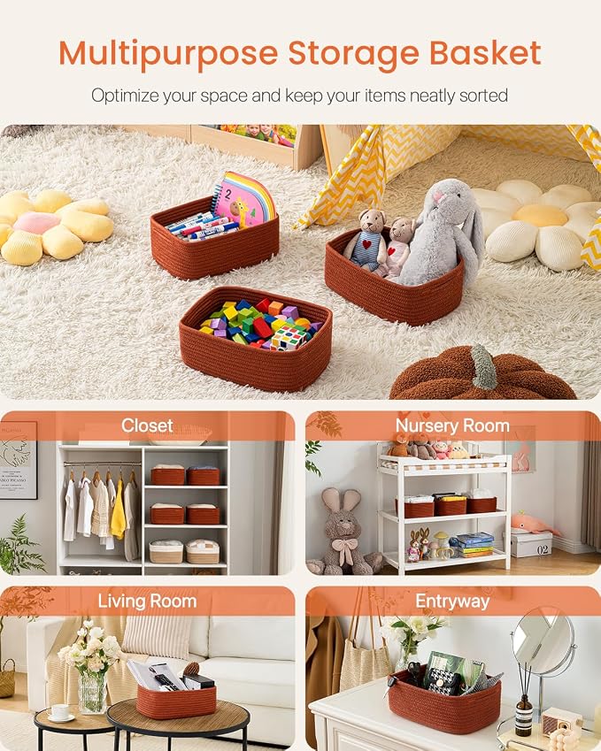 Small Woven Basket, Storage Basket - Image 3