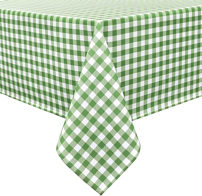 Classic Gingham Plaid Tablecloth Fabric by Essifunia