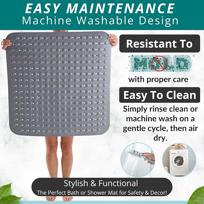 ENKOSI Extra Large Square Non Slip Shower Mat - Image 4