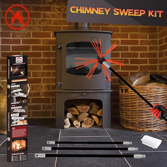26 Feet Chimney Sweep Kit, Chimney Cleaning Kit - Image 7