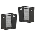Piskyet Black Office Trash Can for Near Desk, 4.5 Gallon Unique Wood Bedroom by Piskyet