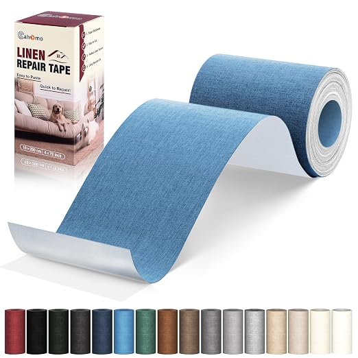 Linen Repair Tape 4x79 inch, Self Adhesive Fabric Patches, Linen Patch Tape Kit by Cahomo
