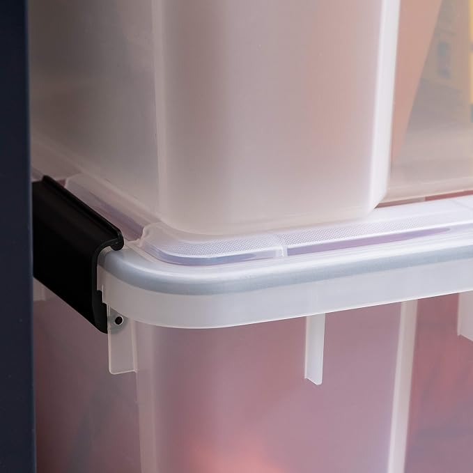 IRIS USA 4-Pack WeatherPro 74 Qt Clear Plastic Gasket Boxes - Image 4