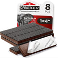 X-PROTECTOR 8 PCS Non-Slip Furniture Pads 1' x 4' Rubber Grips Self-Adhesive by X-Protector