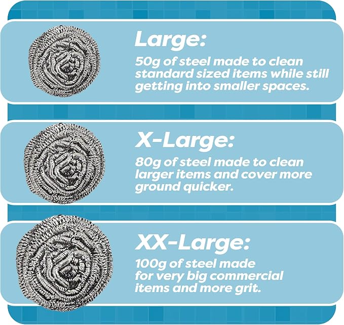 12 Pack Stainless Steel Scourers by Scrub It – Steel Wool Scrubber Pad Used - Image 4
