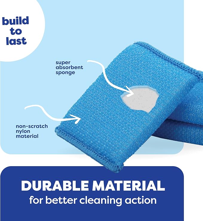 SCRUBIT Multi-Purpose Dish Scrub Sponge, Non Scratch Scouring Pads, Cleaning - Image 4