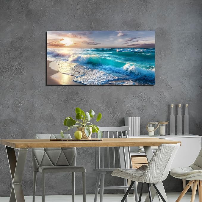 GUGIKA Ocean Wall Art for Living Room, Size 48 x 24 Inches - Image 6