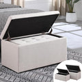 Storage Ottoman Bench with 2.56-inch Thick Seat, 31.5 inch Nesting Ottoman Set by TASSULLO