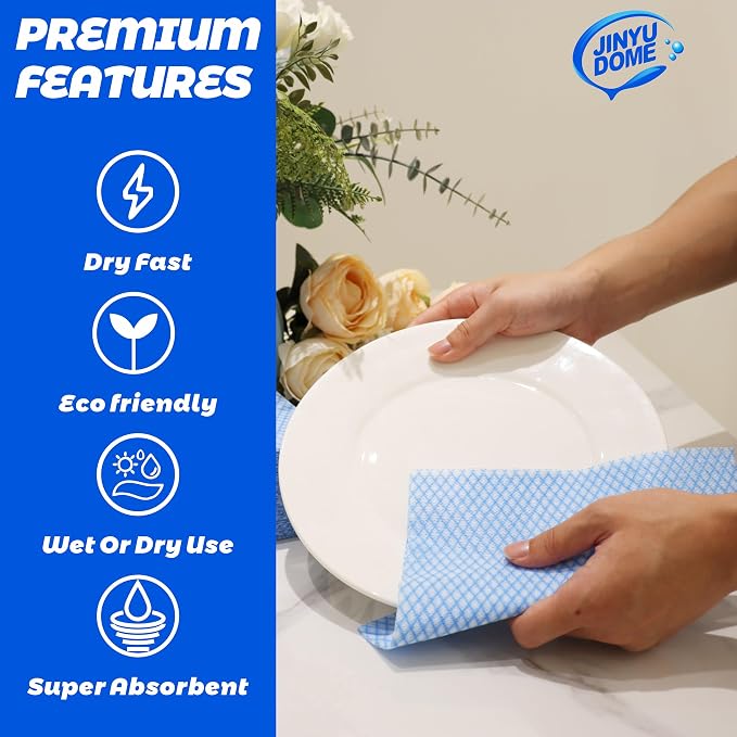 Reusable J Cloths, Disposable Kitchen Cleaning Cloths Dish Towels Dish Cloth - Image 3