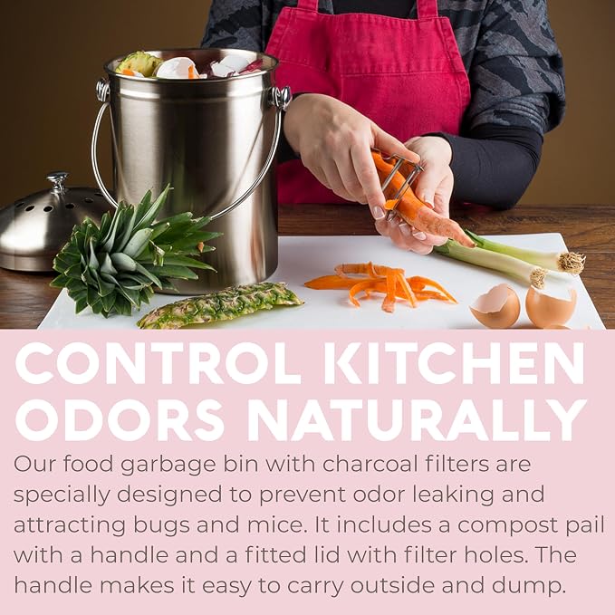EPICA Countertop Compost Bin Kitchen | 1.3 Gallon | Odorless Composting Bin - Image 3