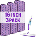 16.5 inch Mop Pads Refills, 3 Pack Microfiber Reusable Replacement Mop Pads by PANDAGRIP