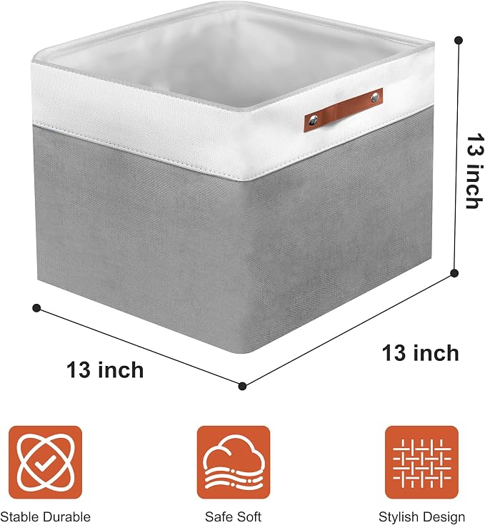 13in Open Fabric Storage Basket - Image 2