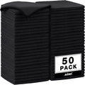 AIDEA Microfiber Cleaning Cloth Black 50PK, Microfiber Towels by AIDEAHOME