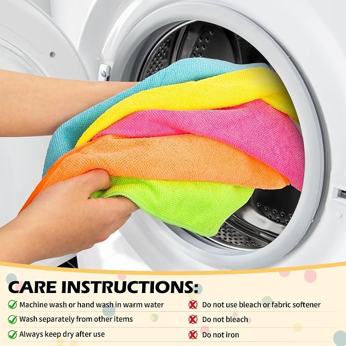FIXSMITH Microfiber Cleaning Cloth, 50 Pack Cleaning Rags, Cleaning Towels - Image 8