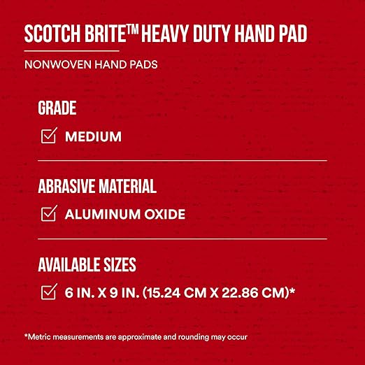 3M Scotch-Brite Heavy Duty Hand Pad 7440B, 6 in x 9 in, Hand Sanding Pad - Image 6