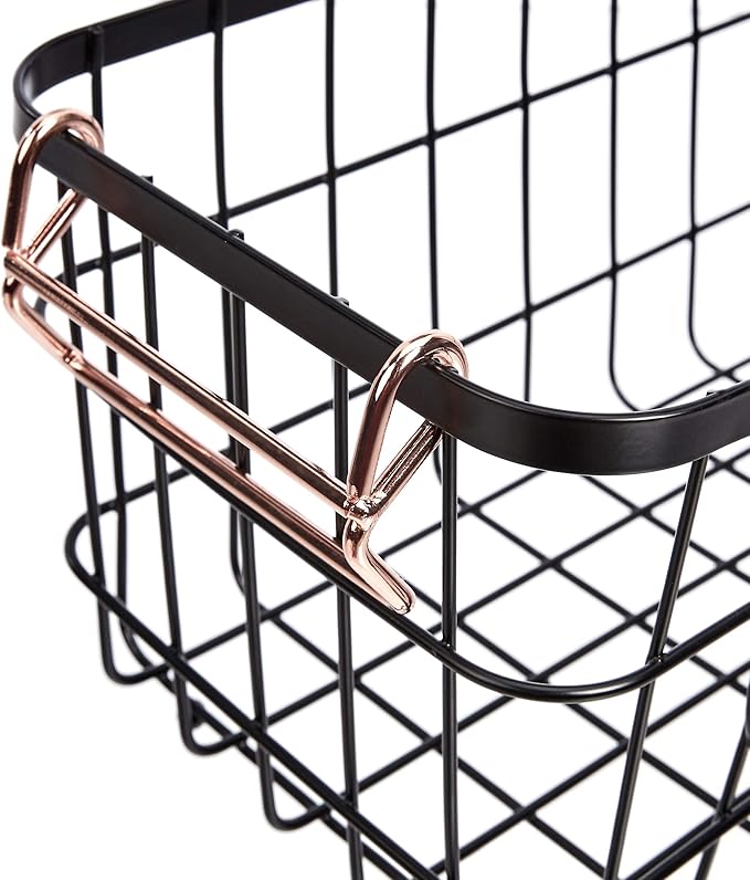 Amazon Basics Stackable Metal Wire Rectangular Storage Basket Set - Image 6