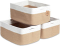 NaturalCozy Storage Baskets 16.8”x13”x7.6” Cotton Rope Woven Baskets by NaturalCozy