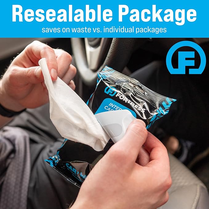 Fortress Car Wipes with Microfiber Cloth - Image 3