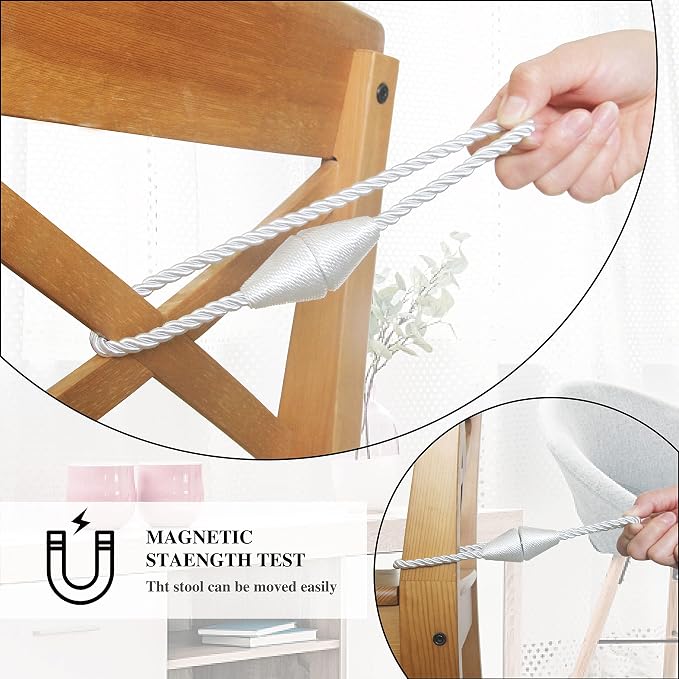 4 Pack Magnetic Curtain Tiebacks Rope Modern Handmade Curtain Tie Backs - Image 4