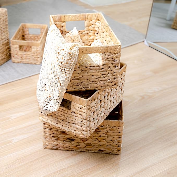 Set of 3 Water Hyacinth Storage Baskets – Wicker Baskets - Image 5