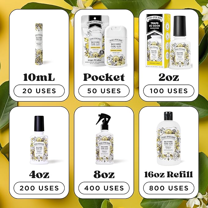 Poo-Pourri Before-You-Go Pocket Toilet Spray, Travel Essentials, Original Citrus - Image 10