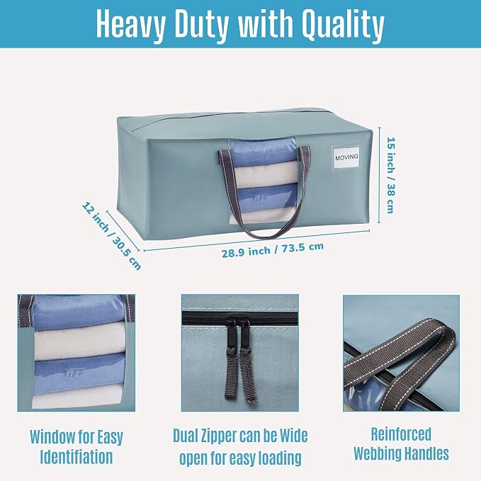 VENO 10 Pack Moving Bags for College, Heavy-Duty Storage Totes, Moving Boxes - Image 3