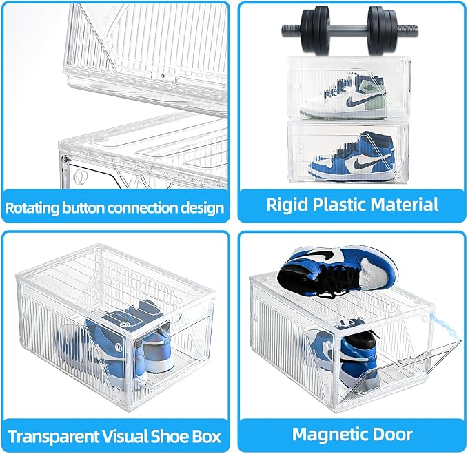 Modular XX-Large Shoe Organizer, Shoe Storage Organizer, 10 Pack Shoe Box Clear - Image 8