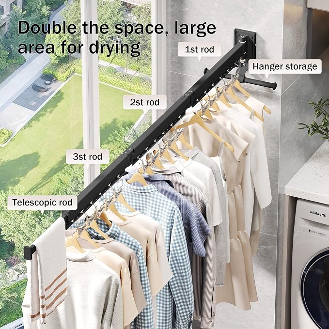 Wall Mounted Clothes Drying Rack - Image 6