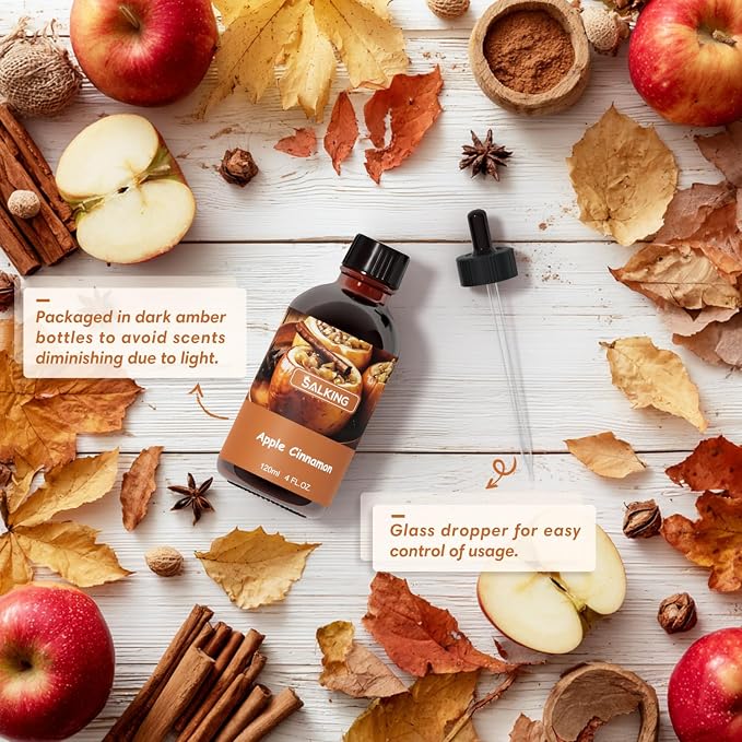 SALKING Apple Cinnamon Fragrance Oil, 120ml Premium Essential Oils - Image 3