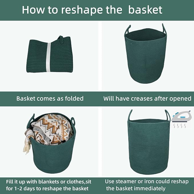 Cotton Rope Laundry Basket Hamper - Image 6