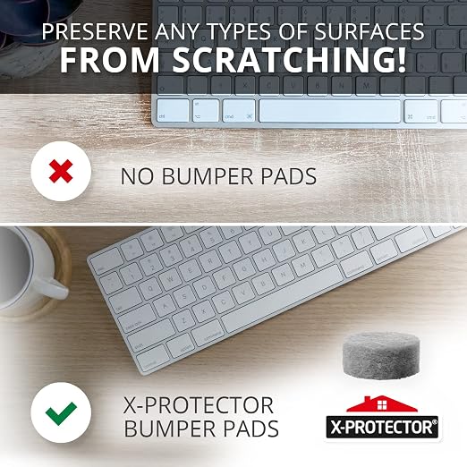 Cabinet Door Bumpers X-Protector 100 PCS – Small Felt Pads 3/8” – Ideal Grey - Image 4
