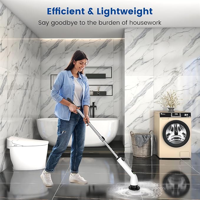 Electric Spin Scrubber, Full-Body IPX7 Waterproof Cordless Shower Scrubber - Image 4