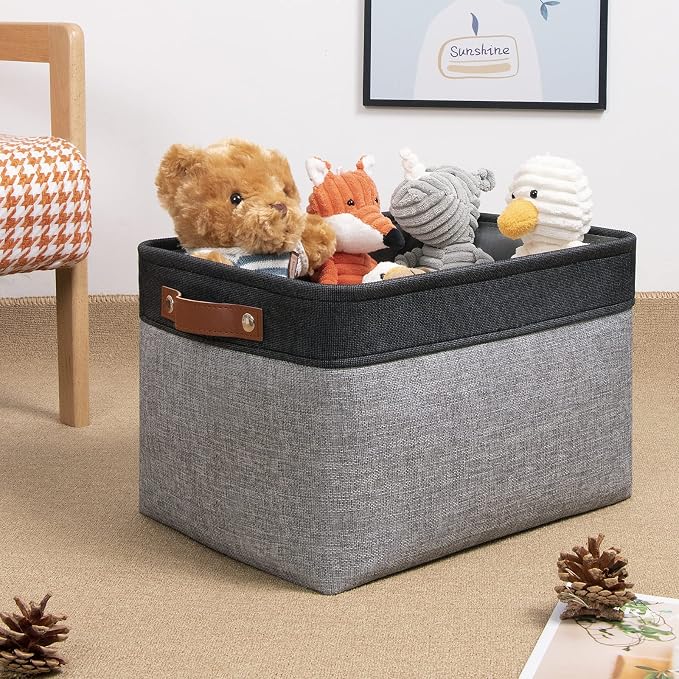 DULLEMELO Fabric Baskets for Storage, Rectangular Fabric Storage Bins - Image 2
