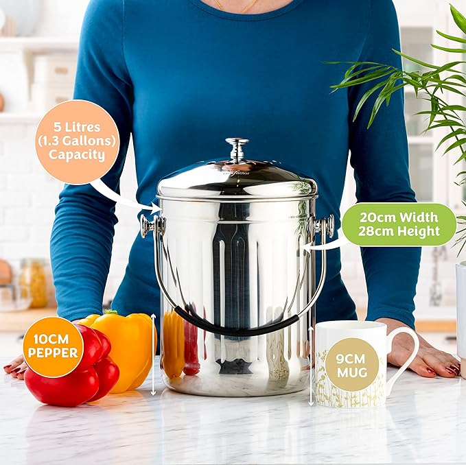 RED FACTOR Premium Compost Bin for Kitchen Countertop - Image 5